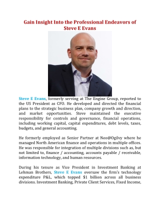 gain insight into the professional endeavors