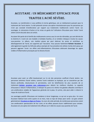 accutane un m dicament efficace pour traiter