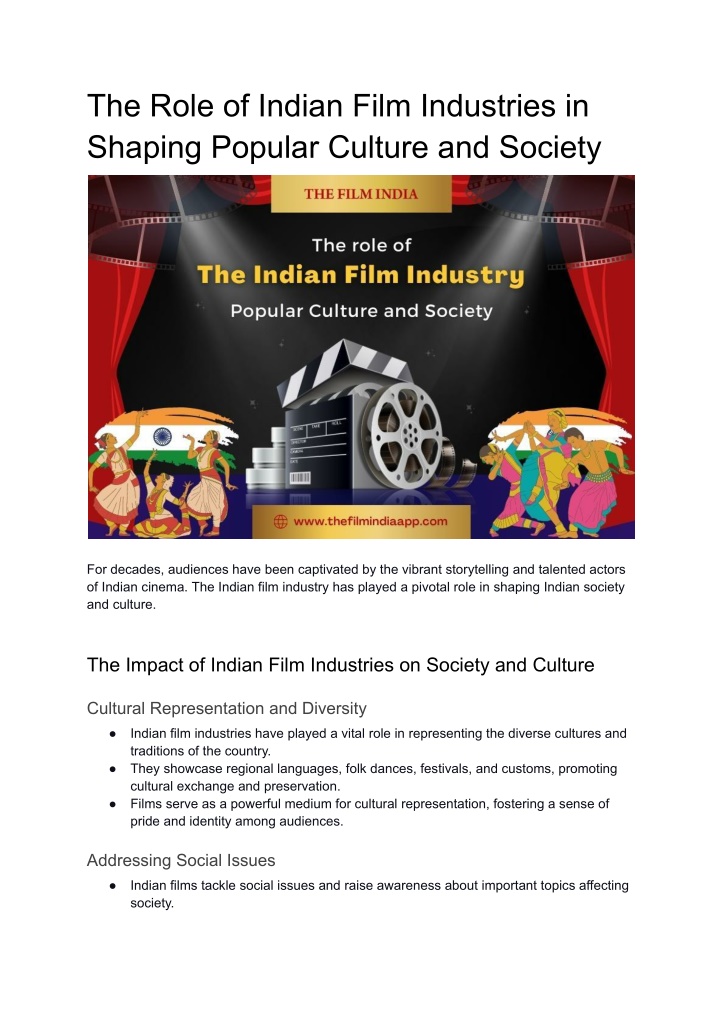 the role of indian film industries in shaping
