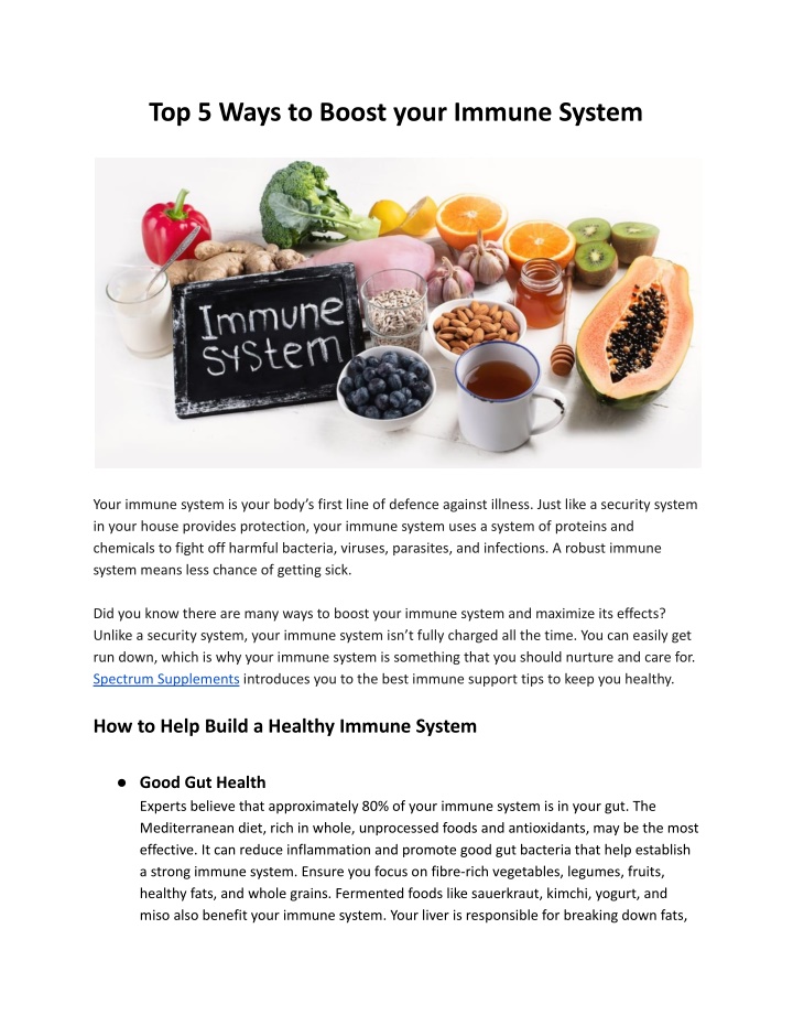 top 5 ways to boost your immune system