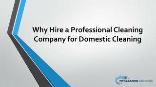 Why Hire a Professional Cleaning Company for Domestic Cleaning