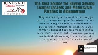 The Best Source for Buying Sewing Leather Jackets and Motorcycle Patches in Albuquerque