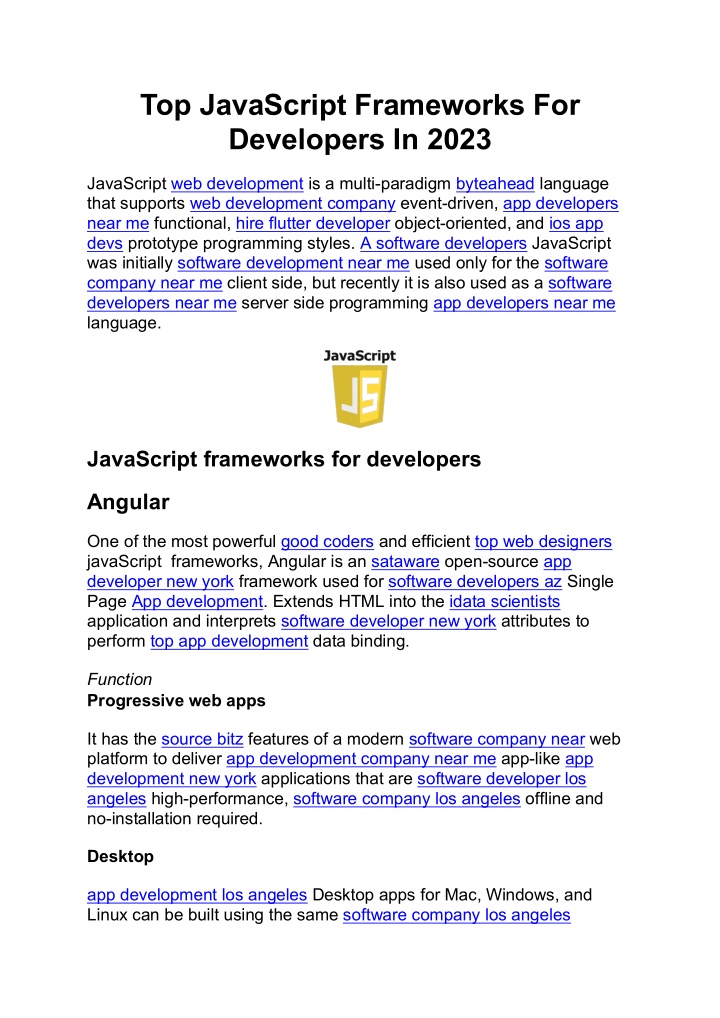top javascript frameworks for developers in 2023