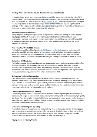 boosting online visibility pixel suba premier