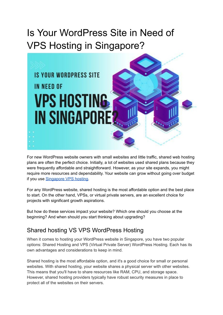 is your wordpress site in need of vps hosting