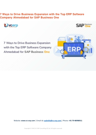 7 Ways to Drive Business Expansion with the Top ERP Software Company Ahmedabad f