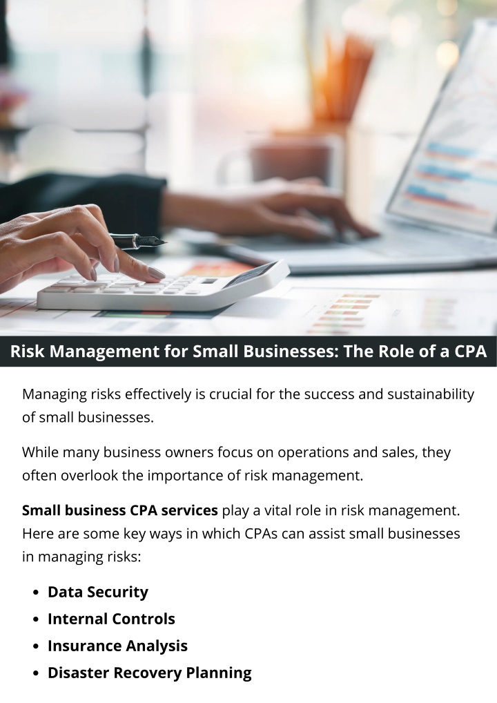 risk management for small businesses the role