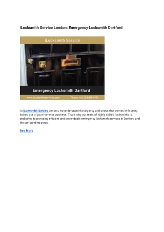 iLocksmith Service London_ Emergency Locksmith Dartford