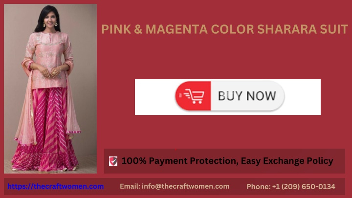 pink magenta color sharara suit