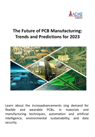 The Future of PCB Manufacturing