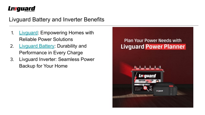 livguard battery and inverter benefits