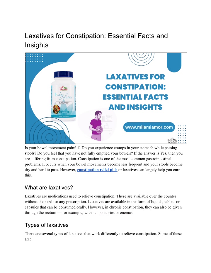 laxatives for constipation essential facts