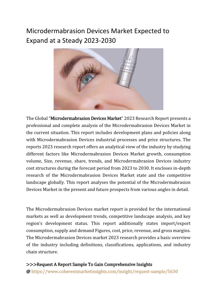 microdermabrasion devices market expected