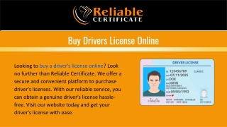 Buy Drivers License Online - Reliable Certificate