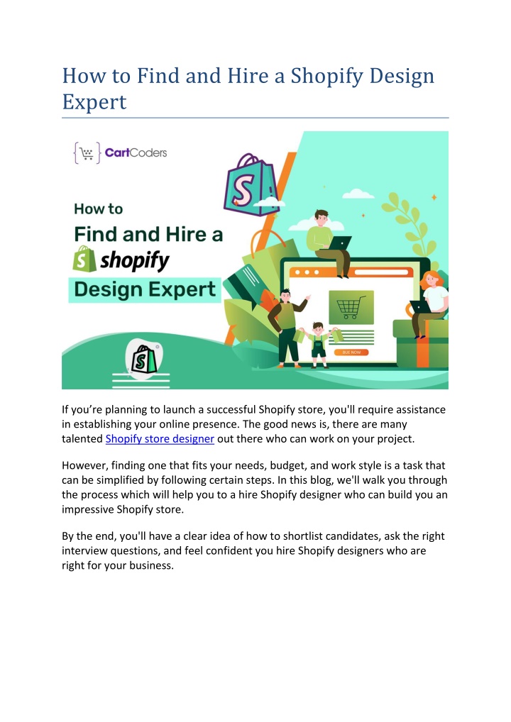 how to find and hire a shopify design expert