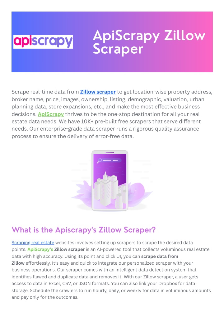 apiscrapy zillow scraper