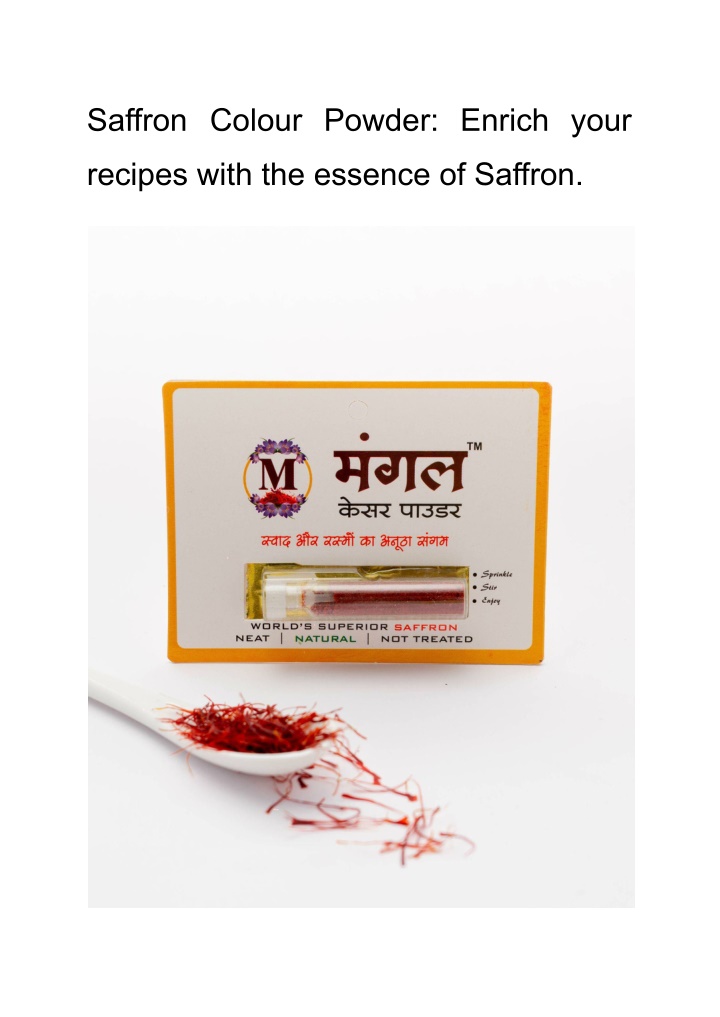 saffron colour powder enrich your