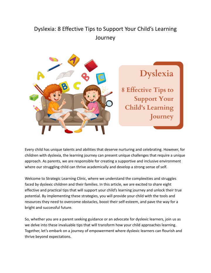 dyslexia 8 effective tips to support your child