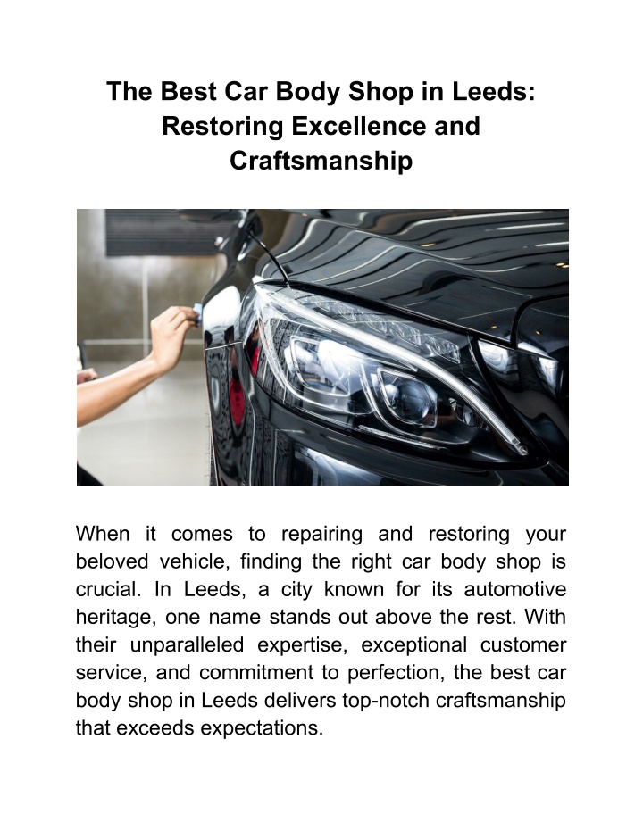 the best car body shop in leeds restoring