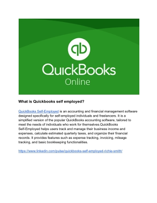 What is Quickbooks self employed (1)
