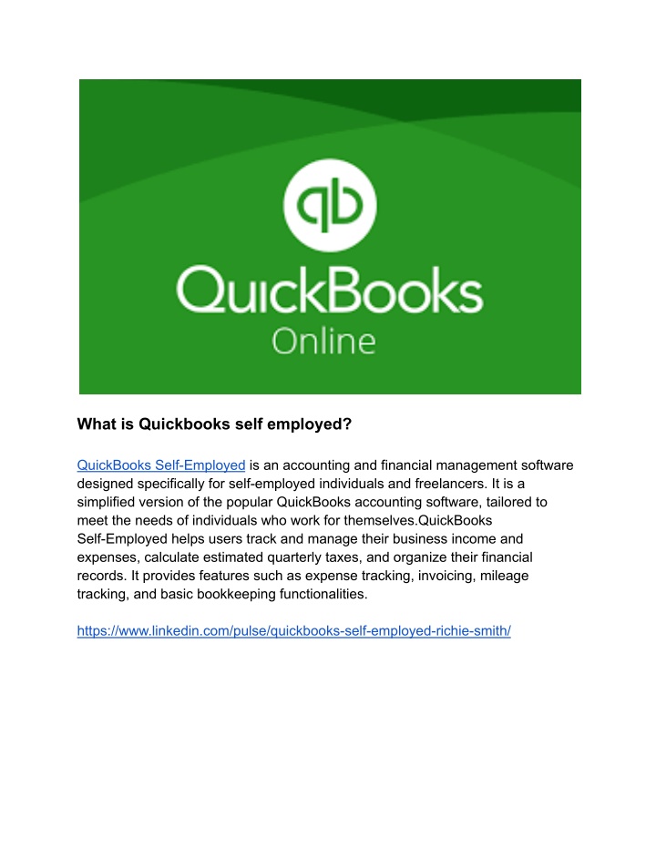 what is quickbooks self employed