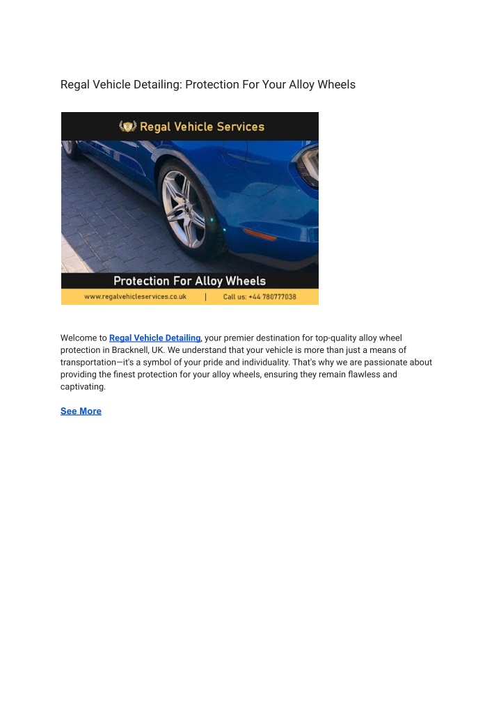 regal vehicle detailing protection for your alloy