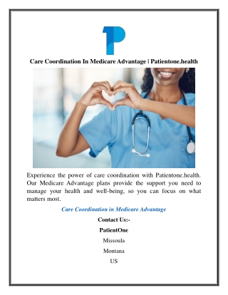 Care Coordination In Medicare Advantage  Patientone.health
