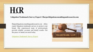 Litigation Trademark Survey Expert  Harperlitigationconsultingandresearch.com