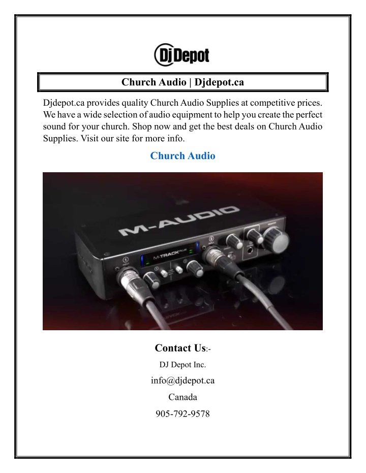 church audio djdepot ca