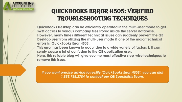 quickbooks error h505 verified troubleshooting techniques