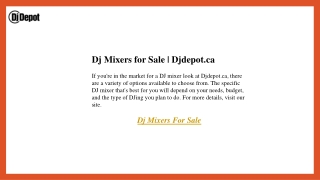 Dj Mixers for Sale  Djdepot.ca
