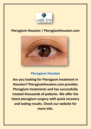 Pterygium Houston | Pterygiumhouston.com