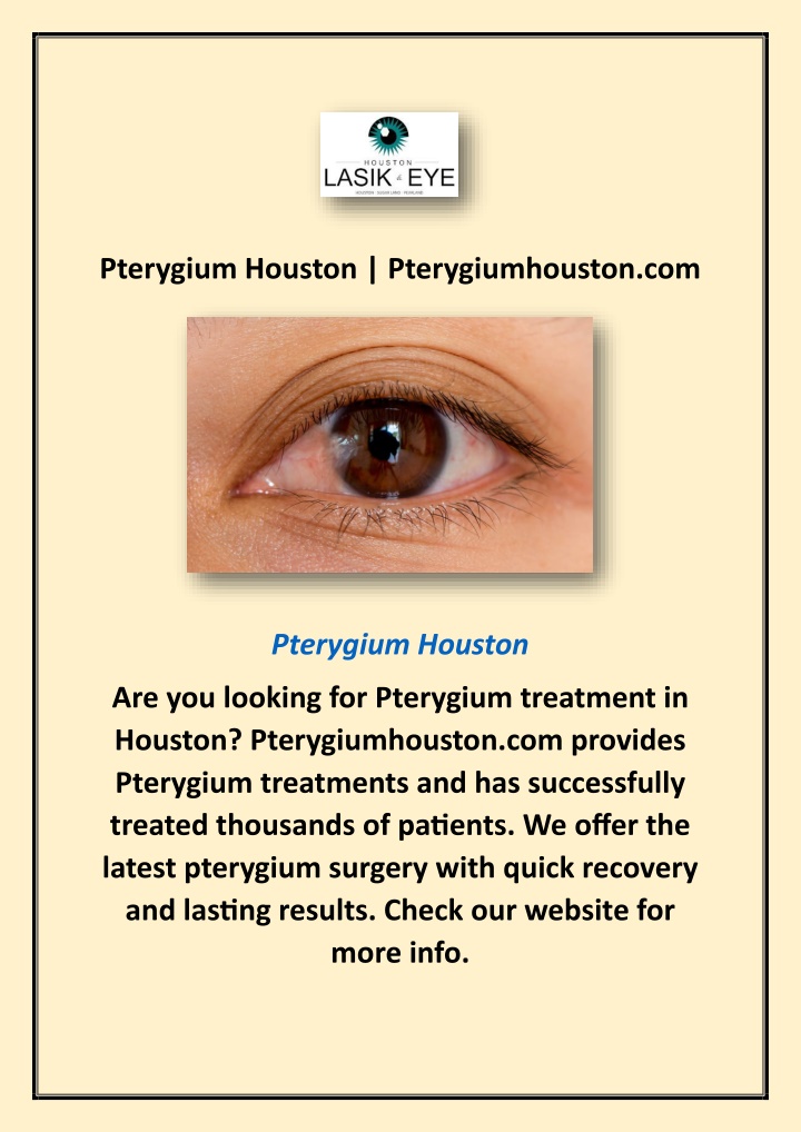 pterygium houston pterygiumhouston com