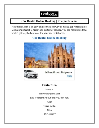 Car Rental Online Booking  Rentportus.com