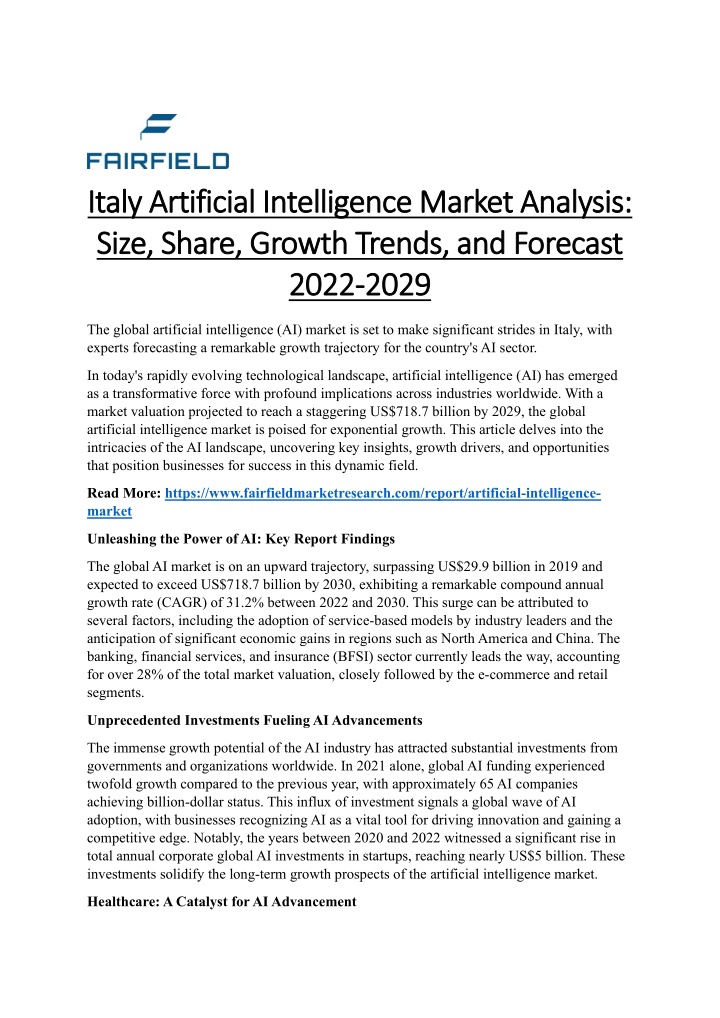 italy artificial intelligence market analysis