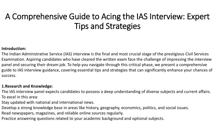 a comprehensive guide to acing the ias interview expert tips and strategies