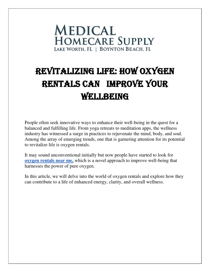 revitalizing life how oxygen revitalizing life