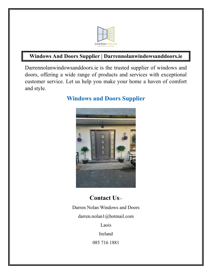 windows and doors supplier