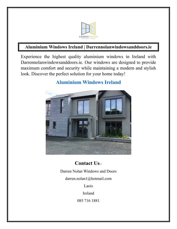 aluminium windows ireland