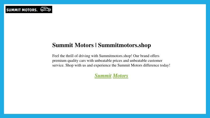 summit motors summitmotors shop feel the thrill