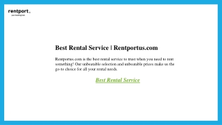 Best Rental Service  Rentportus.com