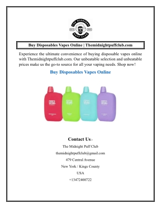 Buy Disposables Vapes Online  Themidnightpuffclub.com