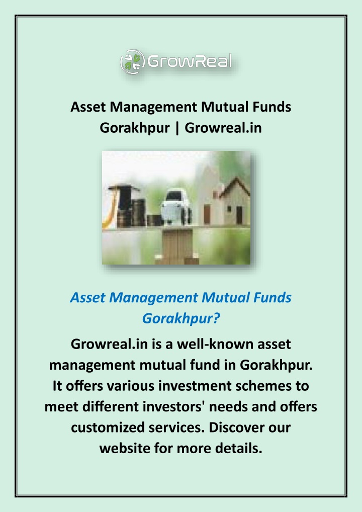 asset management mutual funds gorakhpur growreal