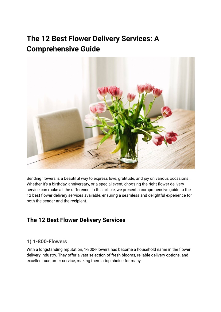 the 12 best flower delivery services
