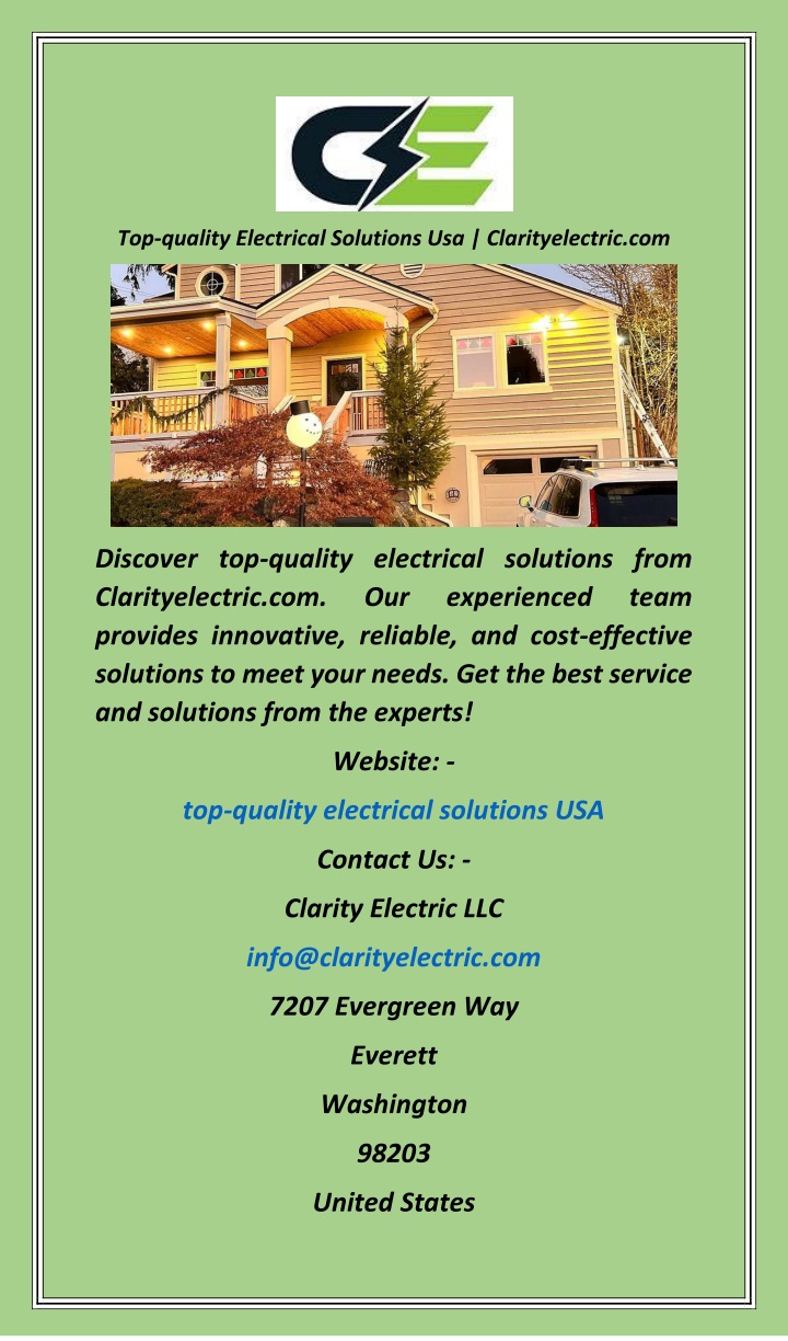 top quality electrical solutions