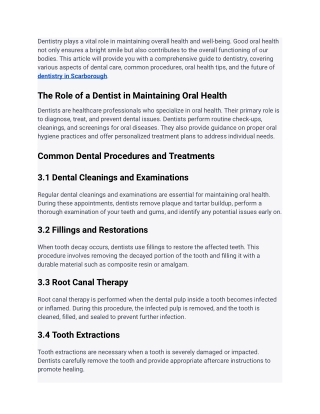 Dentistry: A Comprehensive Guide to Dental Health