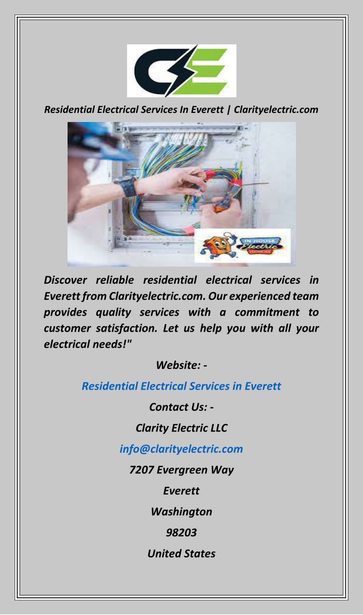 residential electrical services in everett