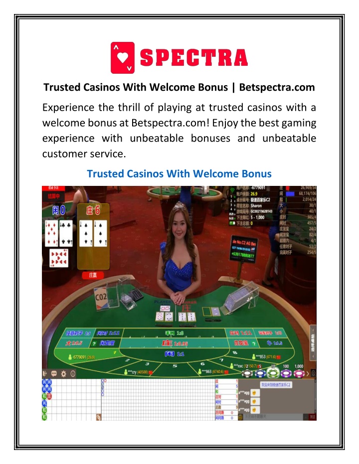 trusted casinos with welcome bonus betspectra com