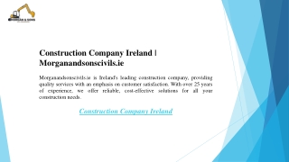 Construction Company Ireland  Morganandsonscivils.ie