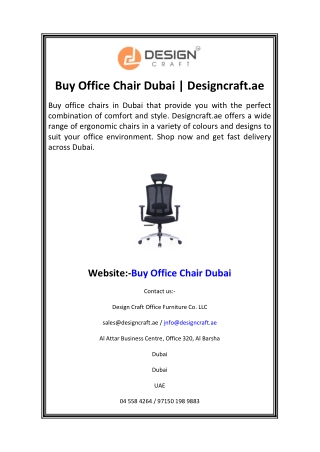 Buy Office Chair Dubai Designcraft.ae